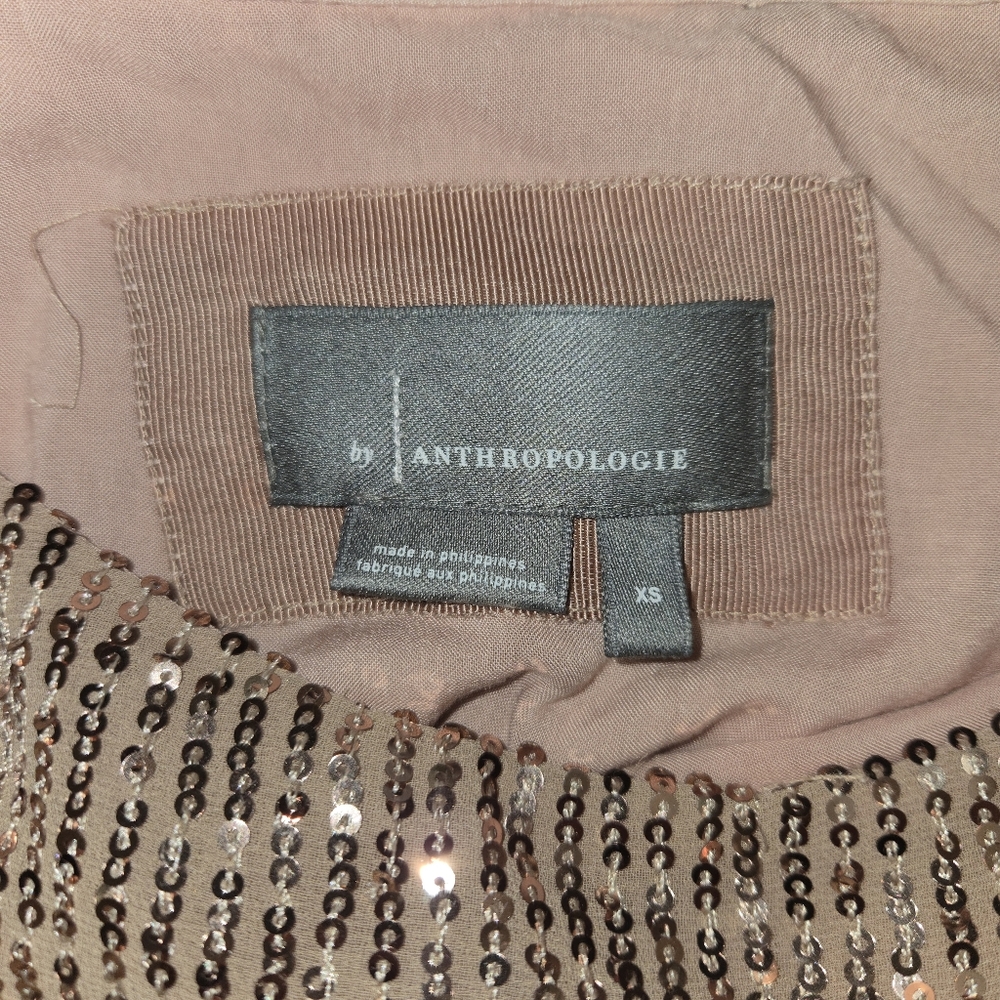 Anthropologie Starling Sequin Tunic Dress Rose Gold XS MSRP $170 - Picture 3 of 16